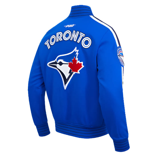 PRO STANDARD MLB TORONTO BLUE JAYS CURRENT LOGO PRO GAME DAY MEN'S ROYAL BLUE DOUBLE KNIT JACKET